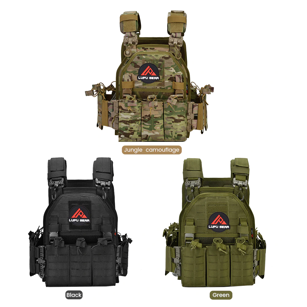 LUPU-1000D-Nylon-Camo-Molle-Plate-Carrier-Vest-LP1418-Colors-Options LUPU 1000D Nylon Camo Molle Plate Carrier Vest LP1418 Colors Options