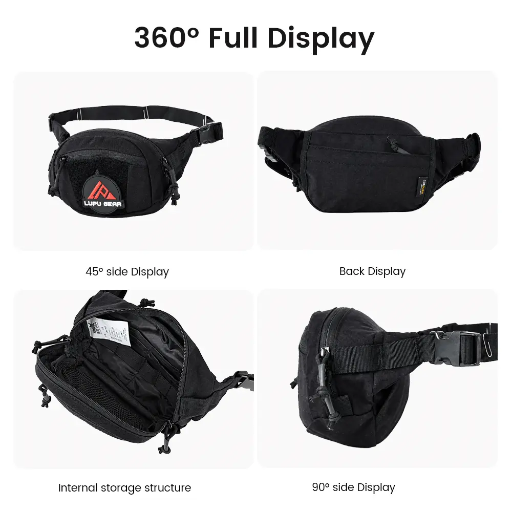 LUPU-500D-Cordura-Black-Tactical-Waist-Pack-LP1519-360°-Full-Display LUPU 500D Cordura Black Tactical Waist Pack LP1519 360° Full Display