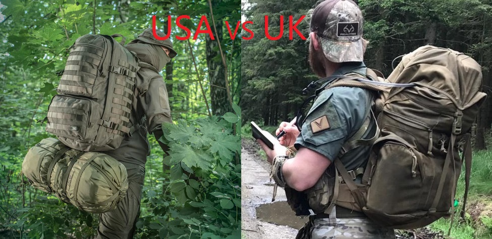 USA VS UK mochila militar