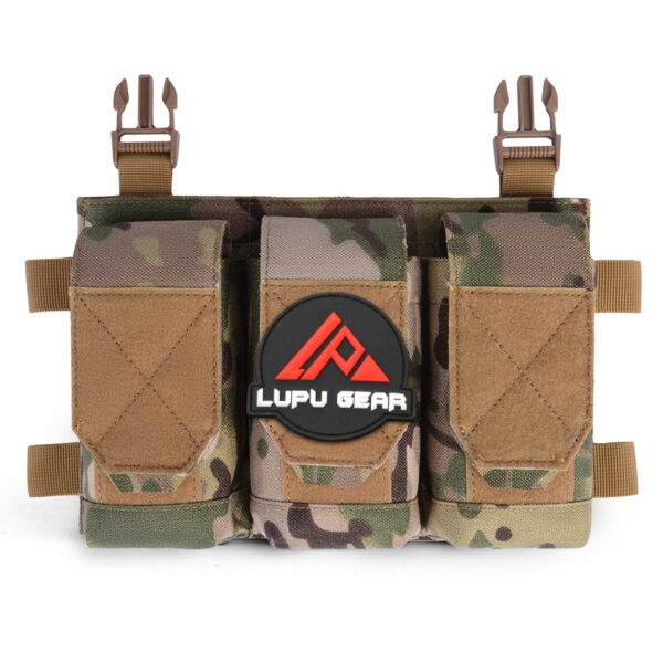 Porta-revistas triplo amovível com fivela universal