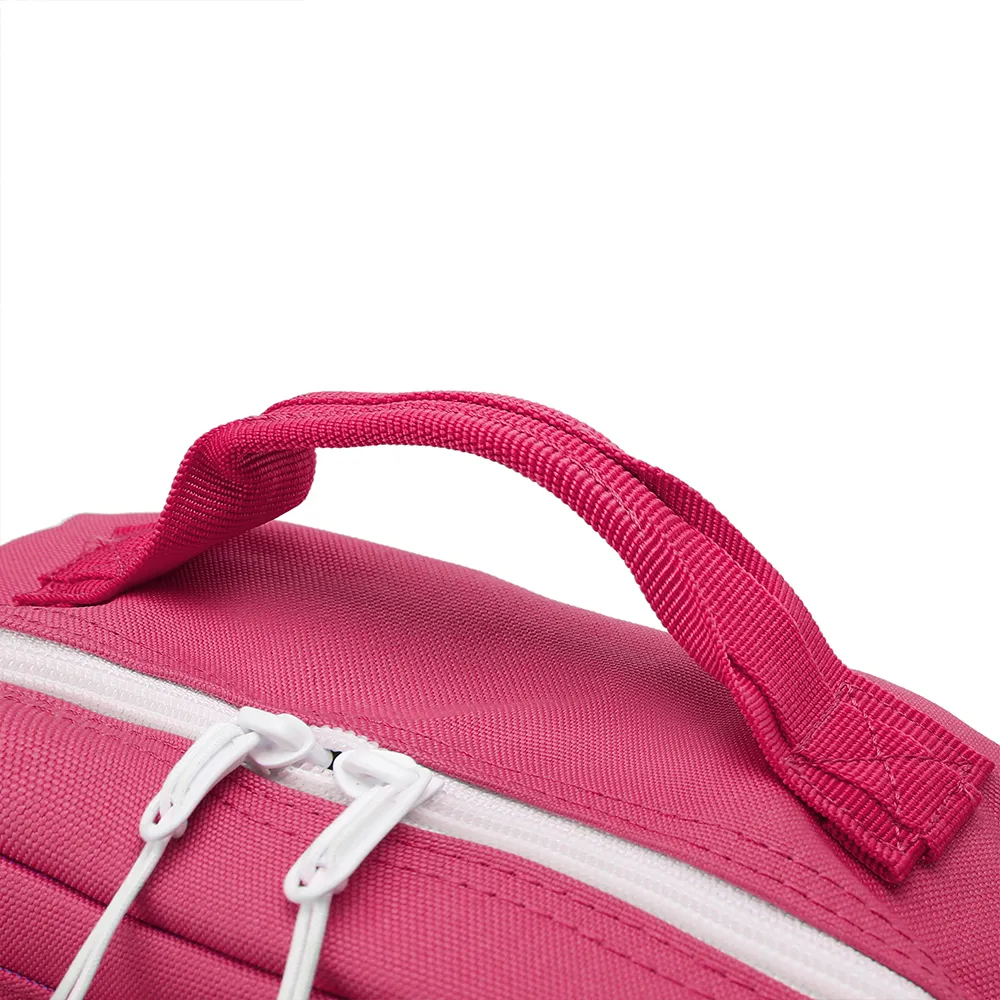 LUPU 12L small rose-red tactical gym backpack made from durable Oxford fabric, featuring modular MOLLE webbing, top handle for easy carry, and versatile compartments for EDC and fitness gear.