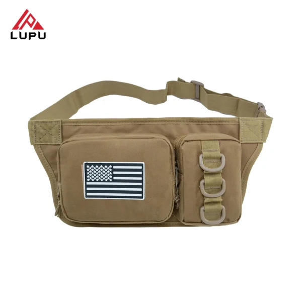 LUPU BL026 water-repellent Oxford 2-in-1 tactical waist bag featuring a modular design, heavy-duty MOLLE webbing, and adjustable & releasable waist strap for professional outdoor and EDC gear use.