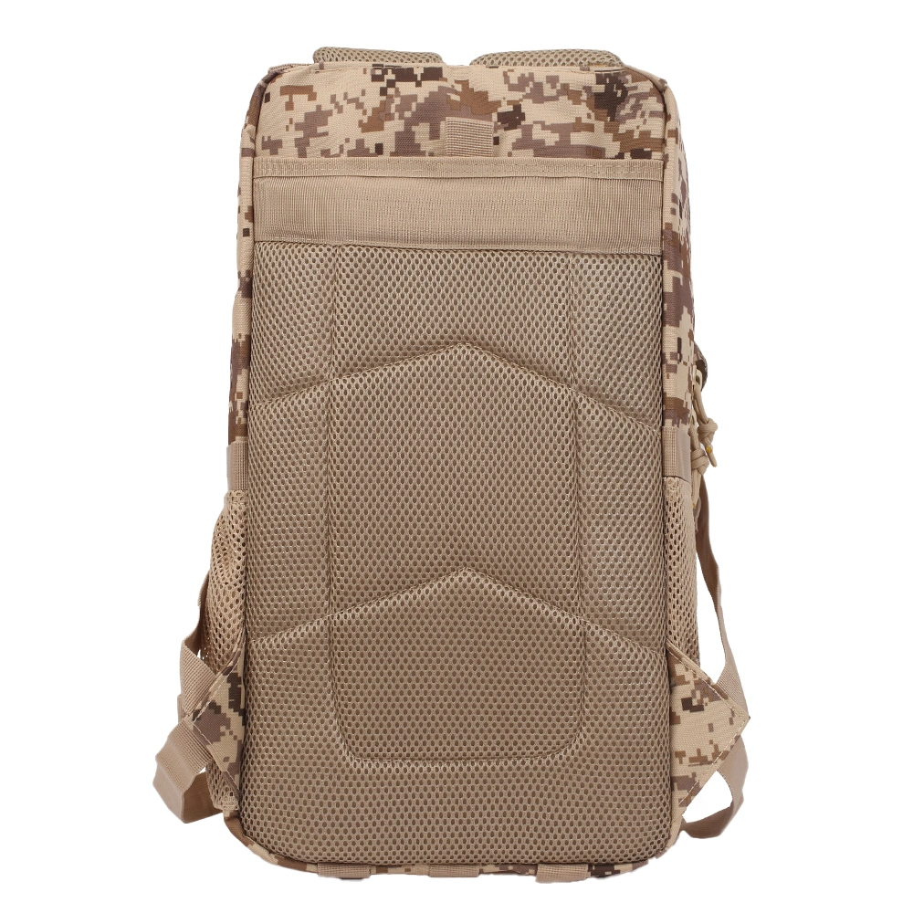 LUPU-Molle-3P-Tactical-Packs-BL020-Rear LUPU BL020 3P tactical backpack rear profile, highlighting the ergonomic, contoured back panel design and integrated concealed pocket for secure, low-profile gear storage during operations.