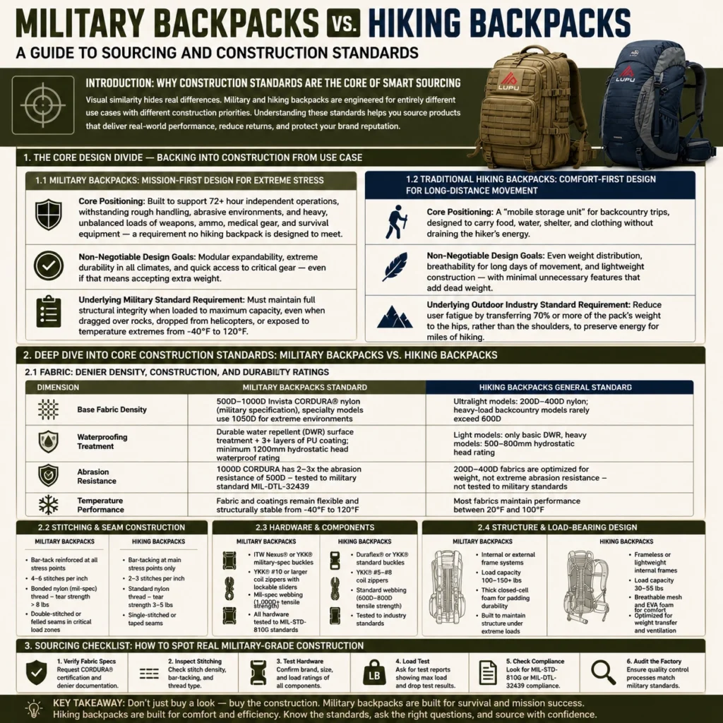 Military Backpacks vs Hiking Backpacks