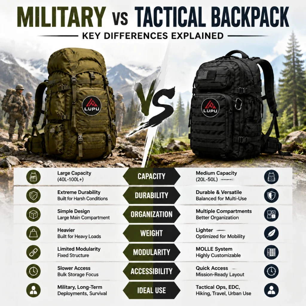 Military vs Tactical Backpack