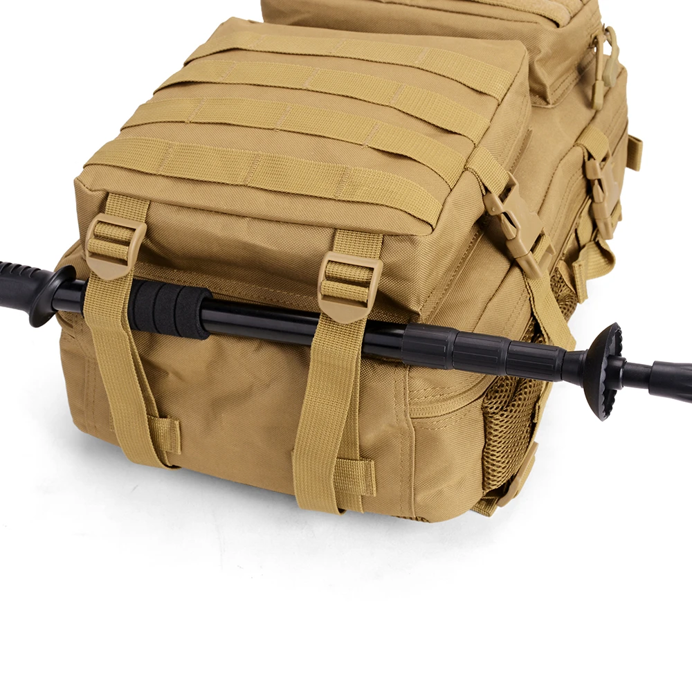 Adjustable bottom compression straps with quick-release UTX buckles on LUPU LP1394-1 EDC assault pack for bulk customization solutions.