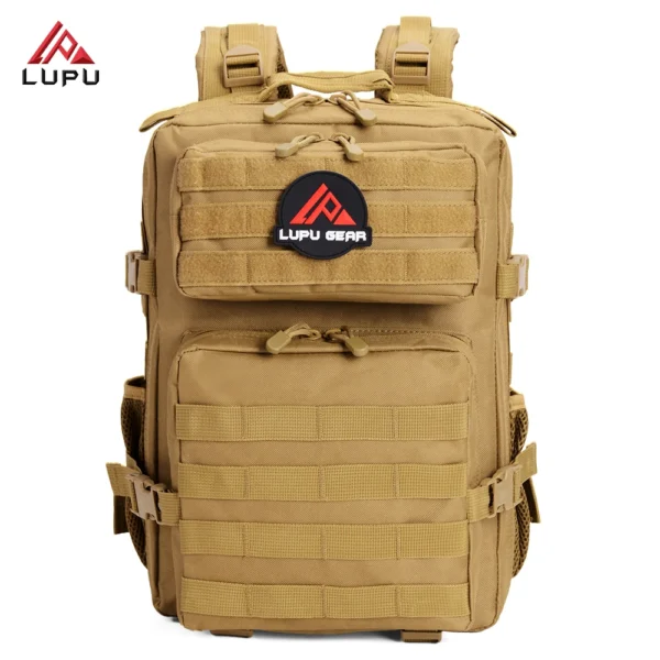 Front view of LUPU LP1394-1 water-resistant Oxford Molle tactical EDC assault packs for factory OEM customization and bulk wholesale.