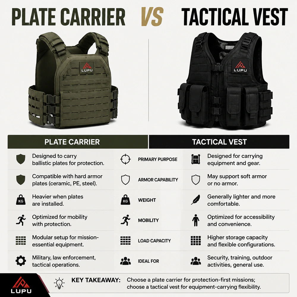 Plate Carrier vs Tactical Vest - Differences Explained
