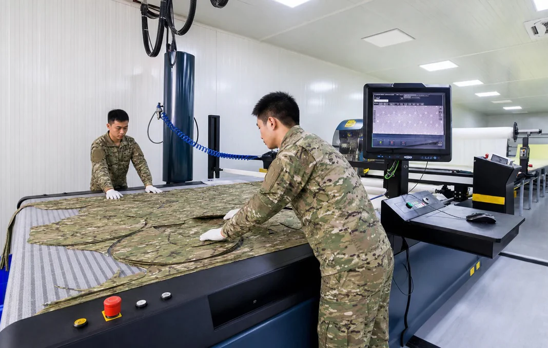CNC Cutting Workshop for Tactical Gear – Camouflage Fabric