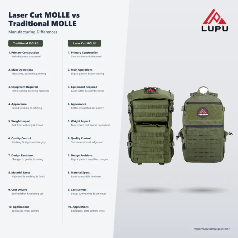 Laser Cut MOLLE vs Traditional MOLLE: Manufacturing Differences