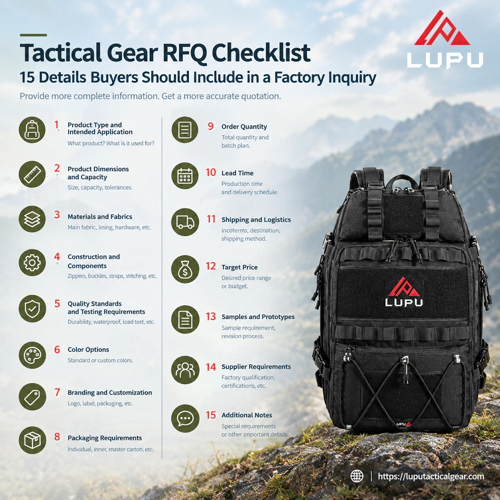 Tactical Gear RFQ Checklist - 15 Details Buyers Should Include in a Factory Inquiry